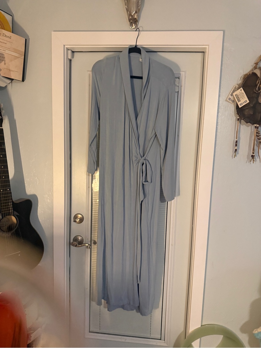 Soma Light Blue Long Wrap Robe